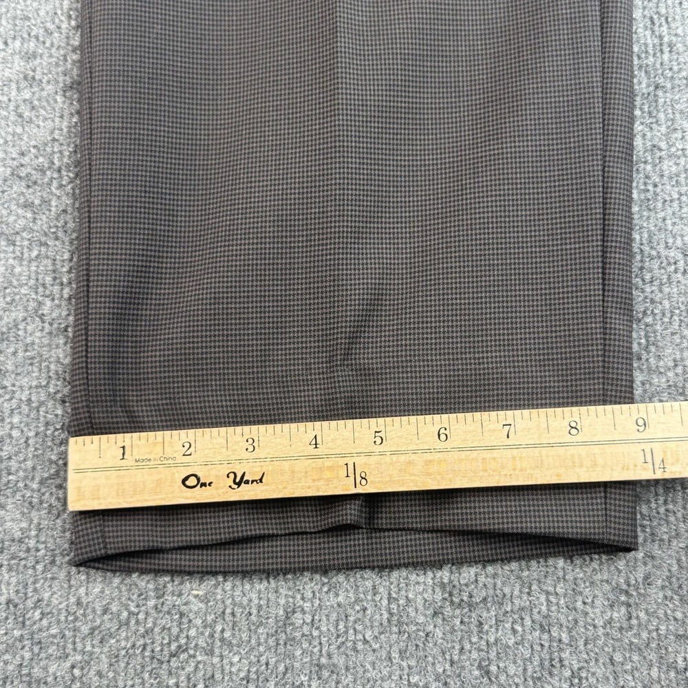 Zanella Dress Pants Mens 36 Brown Houndstooth Wool Flat Front Todd Trousers - Picture 9 of 12